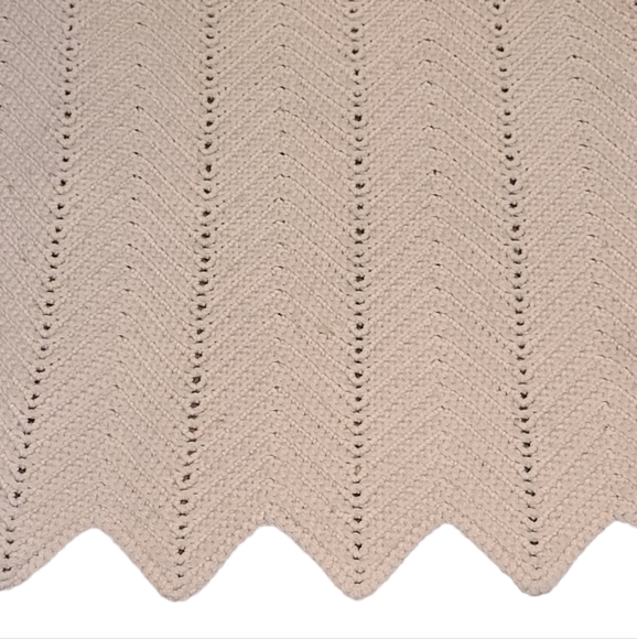 Off White Crocheted Afghan - Picture 2 of 7